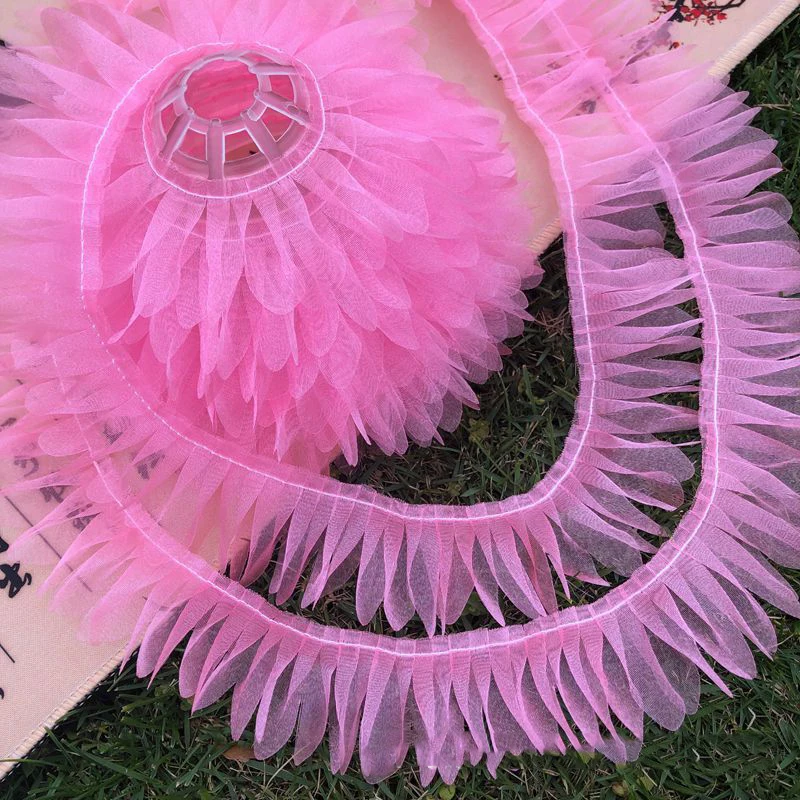 5 meters Gauze Wrinkle Lace Trim Organza Ribbon Diy Clothing Curtains Sewing Decoration Materials