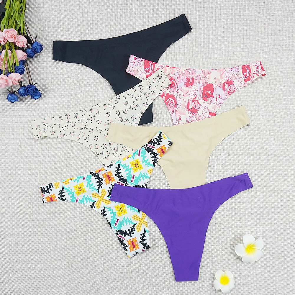 

3pcs/lots Seamless Thongs Underwear Women Panties Sexy String Intimate Tangas Ice Silk Leopard Print Thin Low-rise Underpants