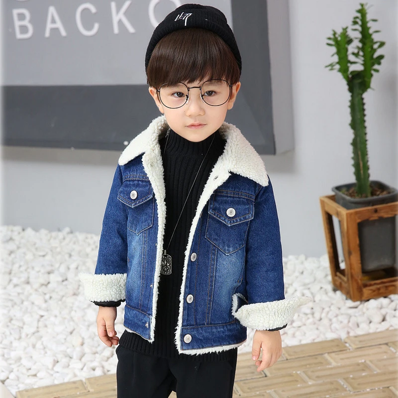 Ropa para niños, chaquetas de mezclilla para bebés de moda chaqueta de 2 a 6y para niñas, chaqueta de otoño invierno más Cachemira gruesa, abrigo de Jeans|Chaquetas y abrigos| -