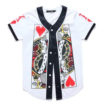 

Funny Baseball Team Jerseys Men Luxury Design 3d Poker All Over Print Button Down Shirt Unisex Arc Bottom Hip Hop Summer Tops