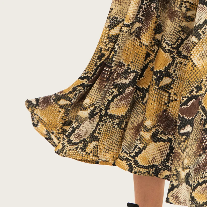 Европейский стиль, леопардовая юбка, женская одежда с эластичной резинкой на талии, Faldas Mujer, Корейская коллекция, юбки на осень и весну