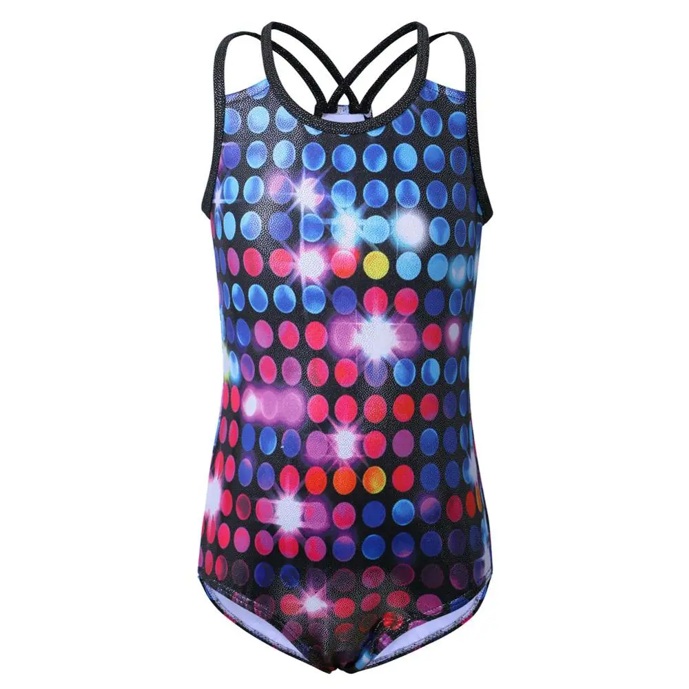 BAOHULU Toddler Girl Dance Leotards Sleeveless Kids Skate Gymnastics Leotard Jumpsuit Colorlines Acrobatics for Girls Dance Wear