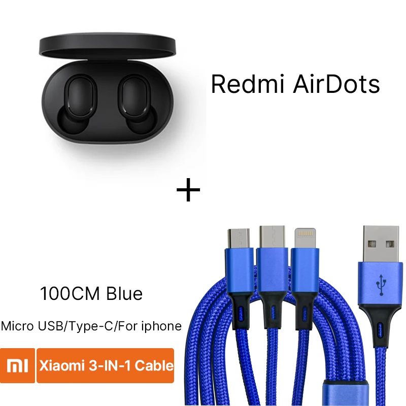 Xiaomi Redmi Airdots глобальная версия TWS беспроводные наушники Bluetooth 5,0 вкладыши настоящие беспроводные наушники Базовая стерео Спортивная гарнитура - Цвет: Black1003