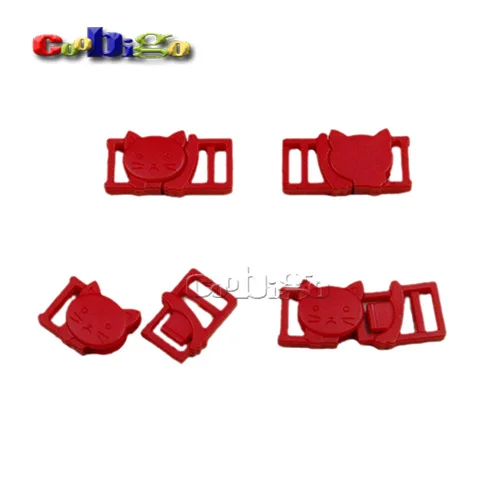 1000pcs 3/8" Colorful Plastic Cat-Head Safty Breakaway Buckles For Underwear Pets Collar Bag Webbing Garment DIY Accessories - Цвет: Red