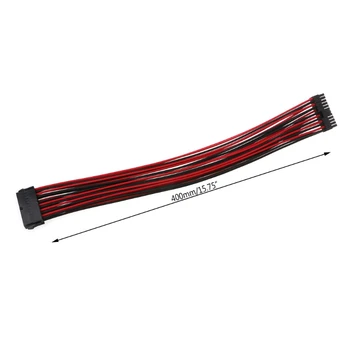 

High quality 24Pin EPS PSU Black & Red Single Sleeved Power Extension Cable H55F