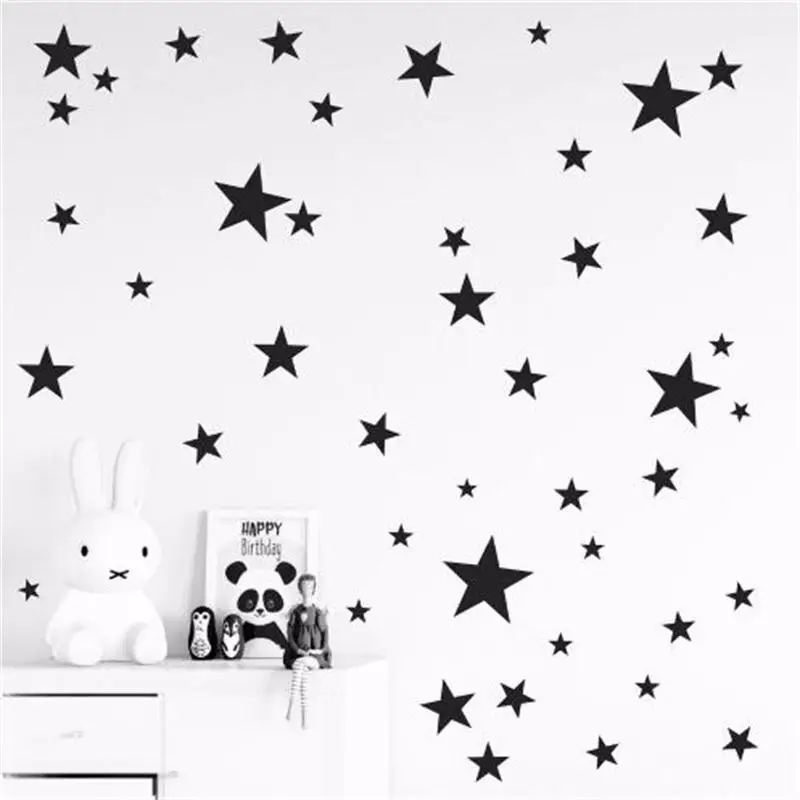 New-45-24pcs-Cartoon-Starry-Wall-Stickers-For-Kids-Rooms-Home-Decor-Little-Stars-Wall-Decals