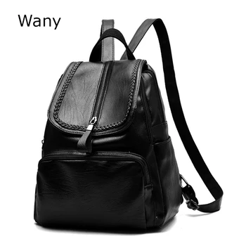 

New Retro Lady All-match Tide Backpack Leisure Travel Pu Soft Leather Women Backpacks Tassel Feminina School Bags