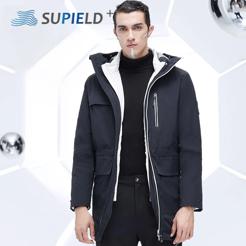 

Supield Aerogel Men's Heated Jacket Mid-length Cold-proof Clothing Detachable Liner Warm Waterproof Coats Winter Light Jackets
