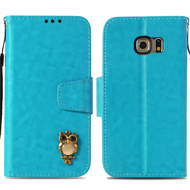 Стразы Алмазная Сова тисненый Чехол книжка для samsung S3 S4 S5 S6 S7 edge S8 S9 S10 роскошный