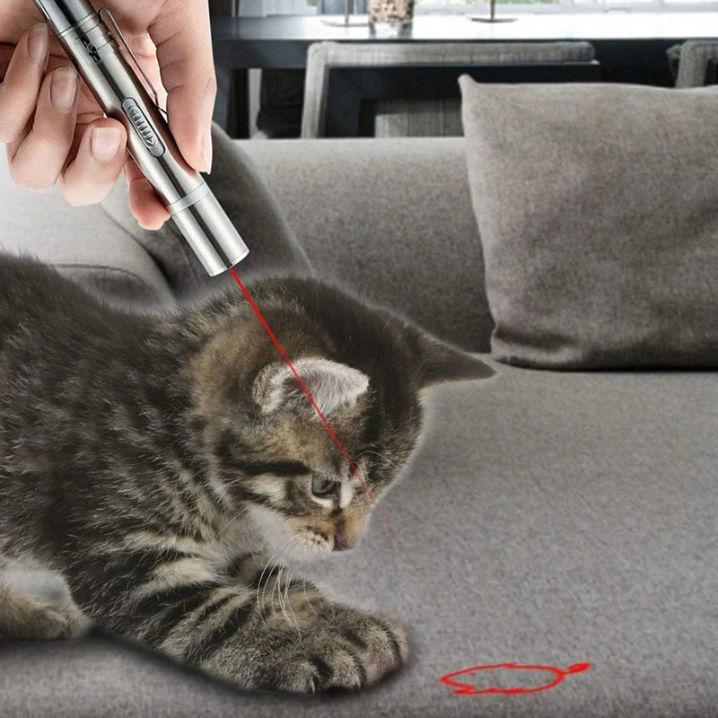 Кошка погоня игрушка USB Перезаряжаемый светодиодный светильник развлекательная игрушка для кошки 7 в 1 интерактивная игрушка палочка с красным светильник UV и флэш-светильник USB