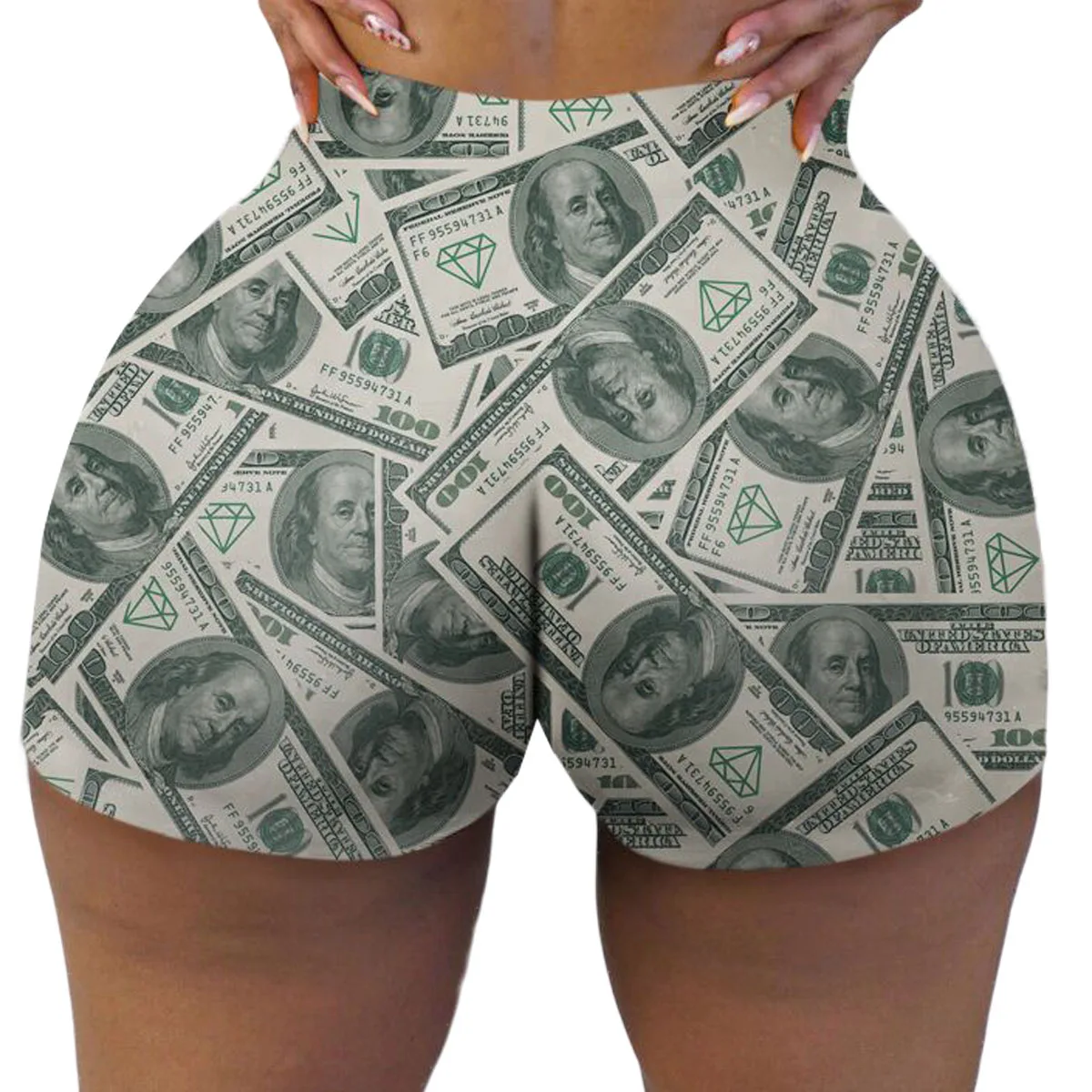 

Womens Summer Shorts Casual Print Shorts for Women Breathable Elastic High Waist Trousers Short Mujer