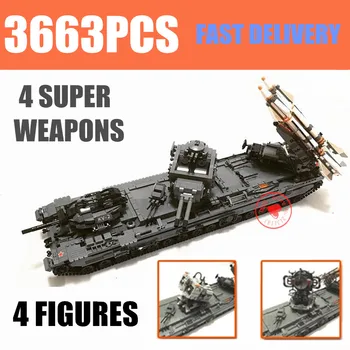 

New MOC 3663PCS Military Series KV-2 Tank Fit Lepinings Technic Model Kits Building Blocks Bricks Toys Children Kid Gift