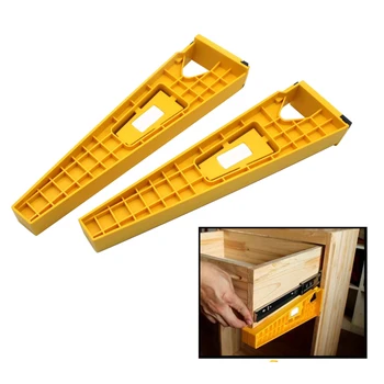 

2pcs Template Cabinet Drawer Punch Locator Tool Durable Installation Aid Mounting Portable Positioner Reversible Hole Drilling