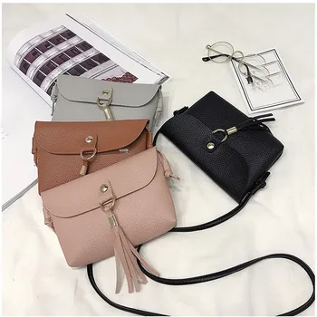 

Crossbody Bag For Women 2020 New Fashion Bags Vintage Handbag Small Mini Messenger PU Leather Designer Tassel Shoulder Bags #L5