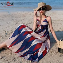 Новинка летнее платье vicone Пляжное Платье для съемки с ремнем