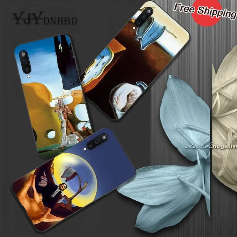 YJYDNHBD Сальвадор Дали Мягкий ТПУ черный чехол для Samsung galaxy A01 A10 A31 A51 A71 A91 A10S A30S m20
