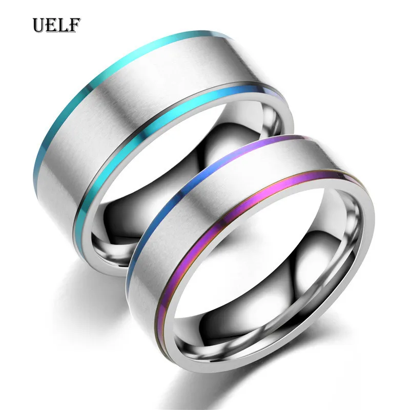 Mens Womens Rainbow Colorful LGBT Pulsera Ring Stainless Steel Wedding Band Lebian & Gay Rings Drop Shipping | Украшения и