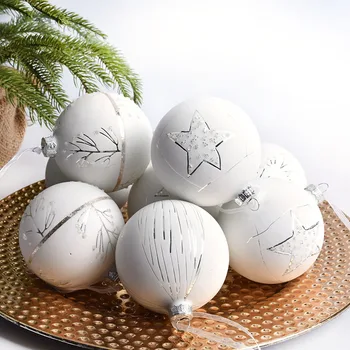 

tree glass painted electroplating Christmas ball pendant Christmas window shopping mall layout pendant