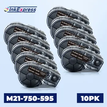 

10PK Compatible Brady M21-750-595 Label M21-750-595 Label Tape White on Black For Brady BMP21-PLUS BMP21-LAB IDPAL Label Maker