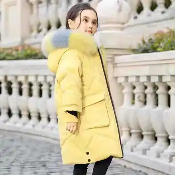 

jacket 2019 new Korean version thickened girls' middle and big children's white duck down coat one generation fashion