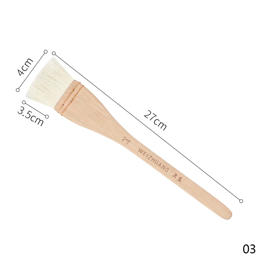 Flat Paddle Paint Brush - Long Handle 1-4 Inch for Oil  Acrylic Painting