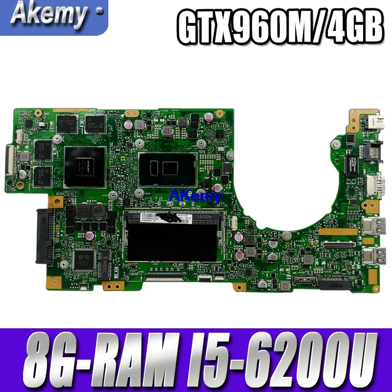 Новинка! Akemy материнская плата для ноутбука с GTX960M/4 ГБ 8G-RAM I5-6200U для ASUS K501UW K501UWK K501UQ k501ufm материнская плата DDR4