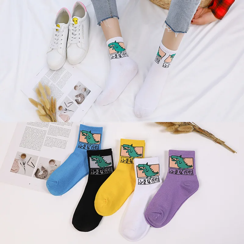 Для женщин носки унисекс с принтом в виде кошки из мультфильма спортивные носки Harajuku стиль; высокое качество; модные с животными принтами скейтборд носки, подарок на Рождество
