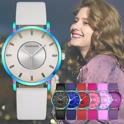 Модные женские часы с цветным покрытием браслет из нержавеющей стали часы Роскошные женские кварцевые наручные часы Часы relogio feminino