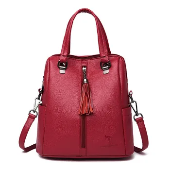 

2019 Wome Multifunction Leather Backpacks Large Capacity Travel Bagpack Ladies Rucksacks Sac A Dos Female Back Pack Mochilas New