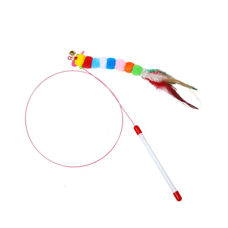 Wand Pet-Toy-Stick Fishing-Rod Teaser Rainbow Play Cat Interactive-Cat Kitten Funny 