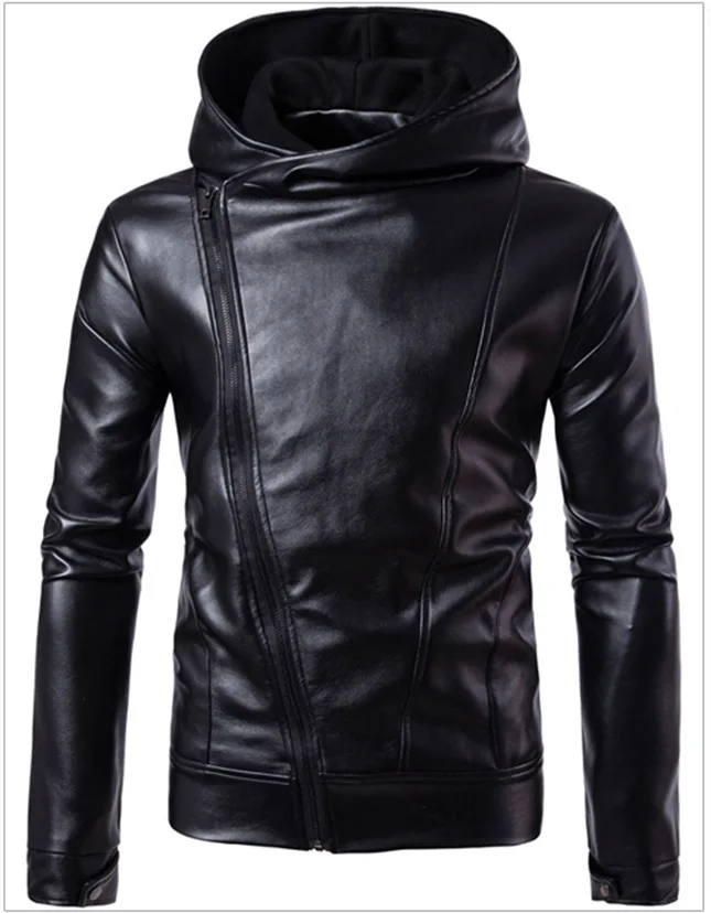 New Style Cable-Stayed Leather Coat MEN'S Leather Coat-Leather Coat MEN'S Outerwear