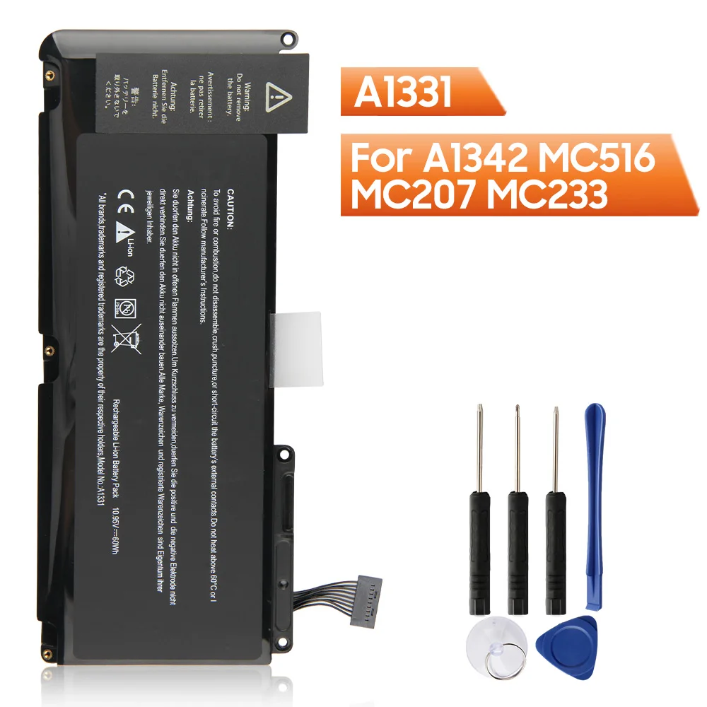 

100% New Replacement Battery A1331 For MacBook Pro 13'' A1342 MC516 MC207 MC233 Authentic Rechargeable Battery With Free Tools