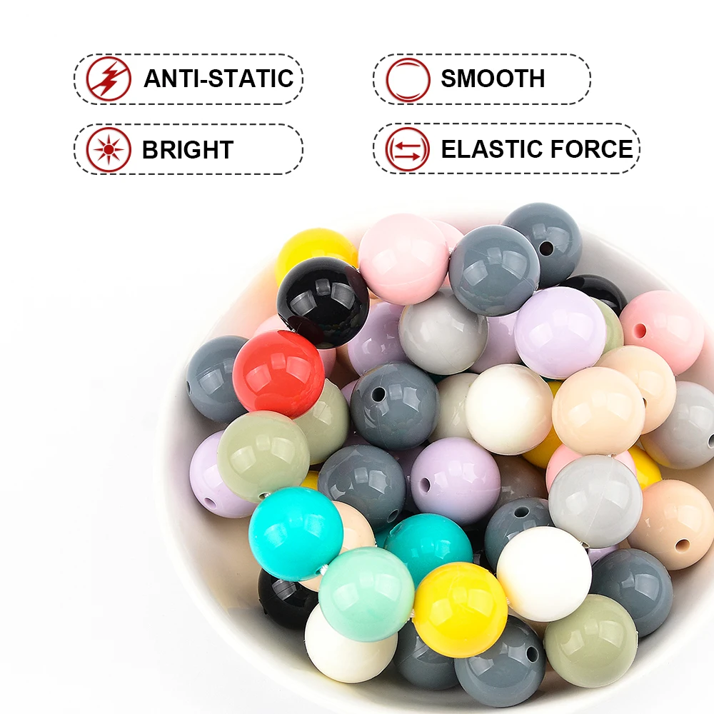 LOFCA 15 mm 20 Stück flüssige Silikonperlen, sicherere hellere antistatische Zahnungsperlen, Beißring für DIY-Stillhalskette, Lebensmittelqualität – Detail 10