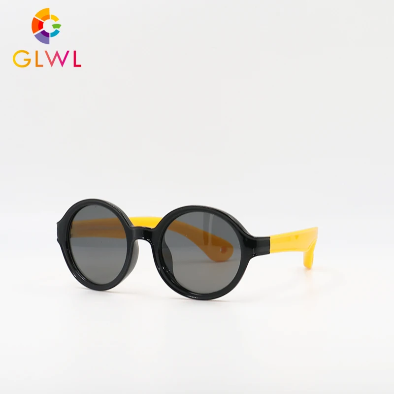 GLWL1910-4F GLWL, детские солнцезащитные очки для мальчиков и девочек, детские поляризованные очки, зеркальные, дизайн, силиконовые очки для спорта на открытом воздухе - Цвет линз: GLWL1910-4F