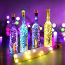 Wine-Bottle-Lights Wedding-Decoration Cork Led Copper-Wire Christmas Party Holiday 2M