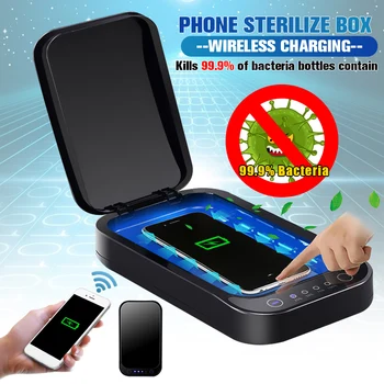 

UV Phone Sterilizer Box Mask Phones Cleaner Personal Disinfection Cabinet with Aromatherapy Esterilizador Wireless charging