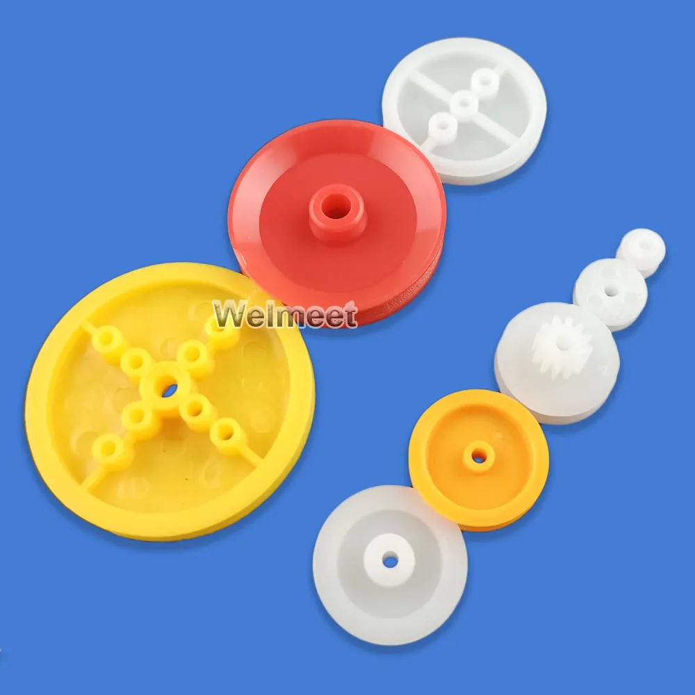 7PCS Motor Synchronous Belt Plastic Pulley Wheel for DIY Toy Car Accessories EO 