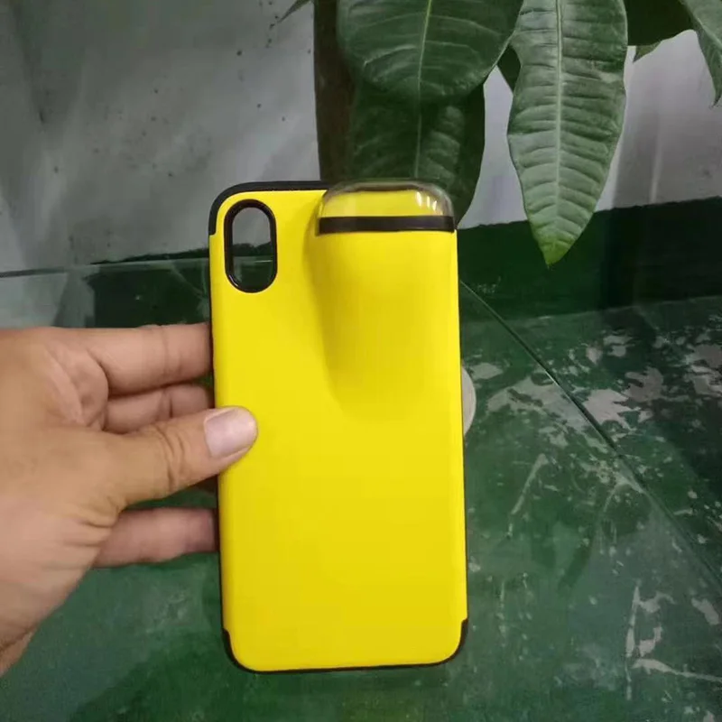 Yellow Модный 2в1 чехол для телефона с ушками чехол для телефона для airpods, силиконовый чехол для телефона для iPhone 11 pro 6 7 8 plus Xs X max чехол - Цвет: Yellow