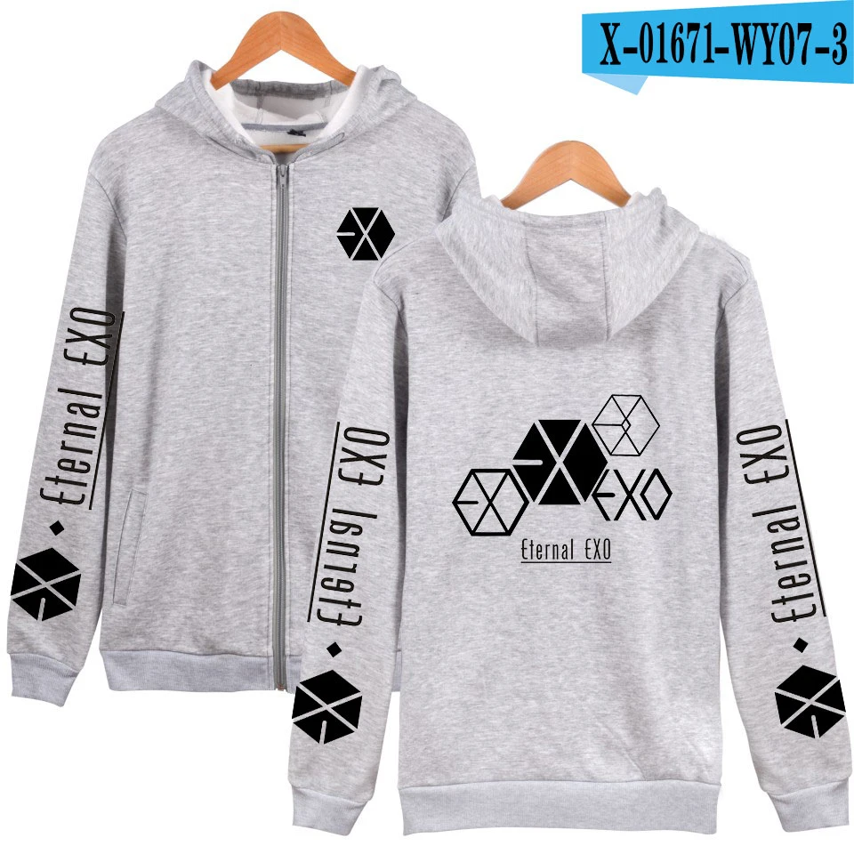 K Новые EXO PLANET#5 женские толстовки с капюшоном на молнии, большие размеры, зимняя одежда в стиле хип-хоп, повседневная куртка-бомбер, куртка EXO PLANET#5, пальто - Цвет: K