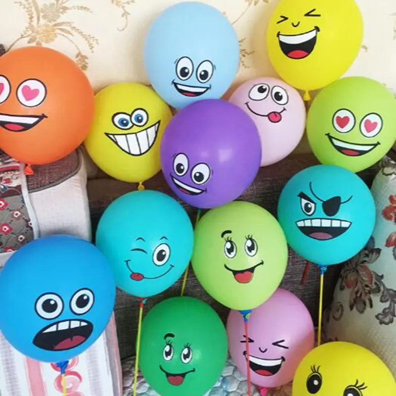 10 шт. милые латексные воздушные шары с большими глазами и улыбающимся лицом, украшение для дня рождения, надувные воздушные шары для детей, подарок