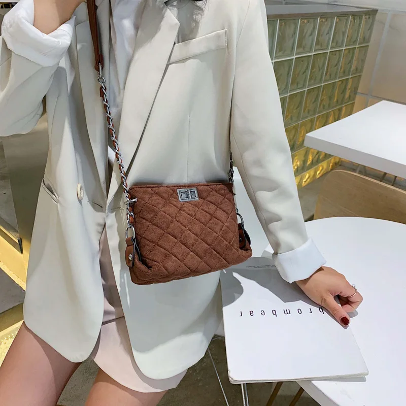 

Summer Small Bag Women's 2019 New Style Korean-style Chain Spiraea Western Style Shoulder Bag Rhombus Versatile Shoulder Bucket