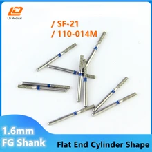 

10pcs/set Dental Diamond Burs 110-014M Dentistry Grinding Tools SF-21 Blue Rings Medium 1.6mm FG Shank Barrel Burs