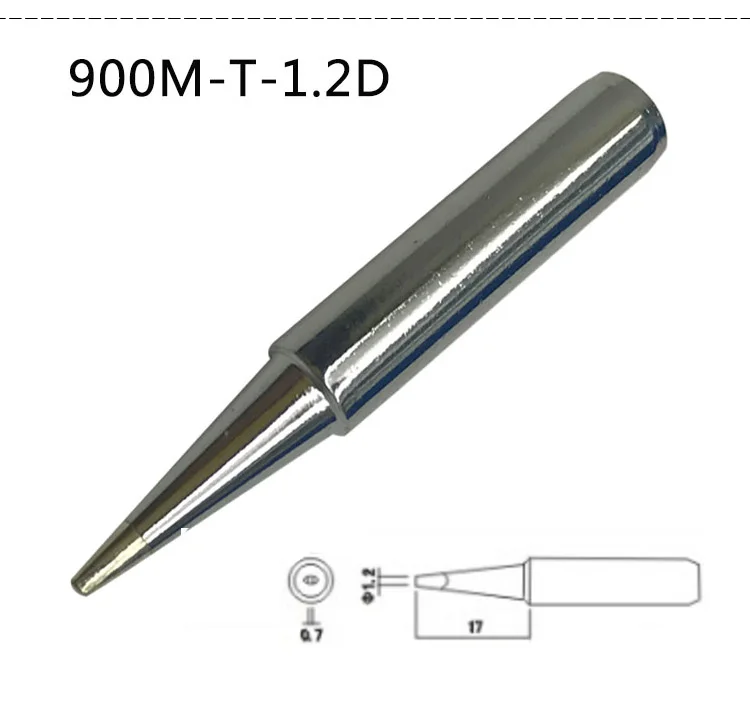 Gudhep 10PCS 900m Soldering Iron Tips Chisel Type 900m-T-1.6D 2.4D 3.2D 1.2D 0.8D Welding Tips for 936 Soldering Rework Station