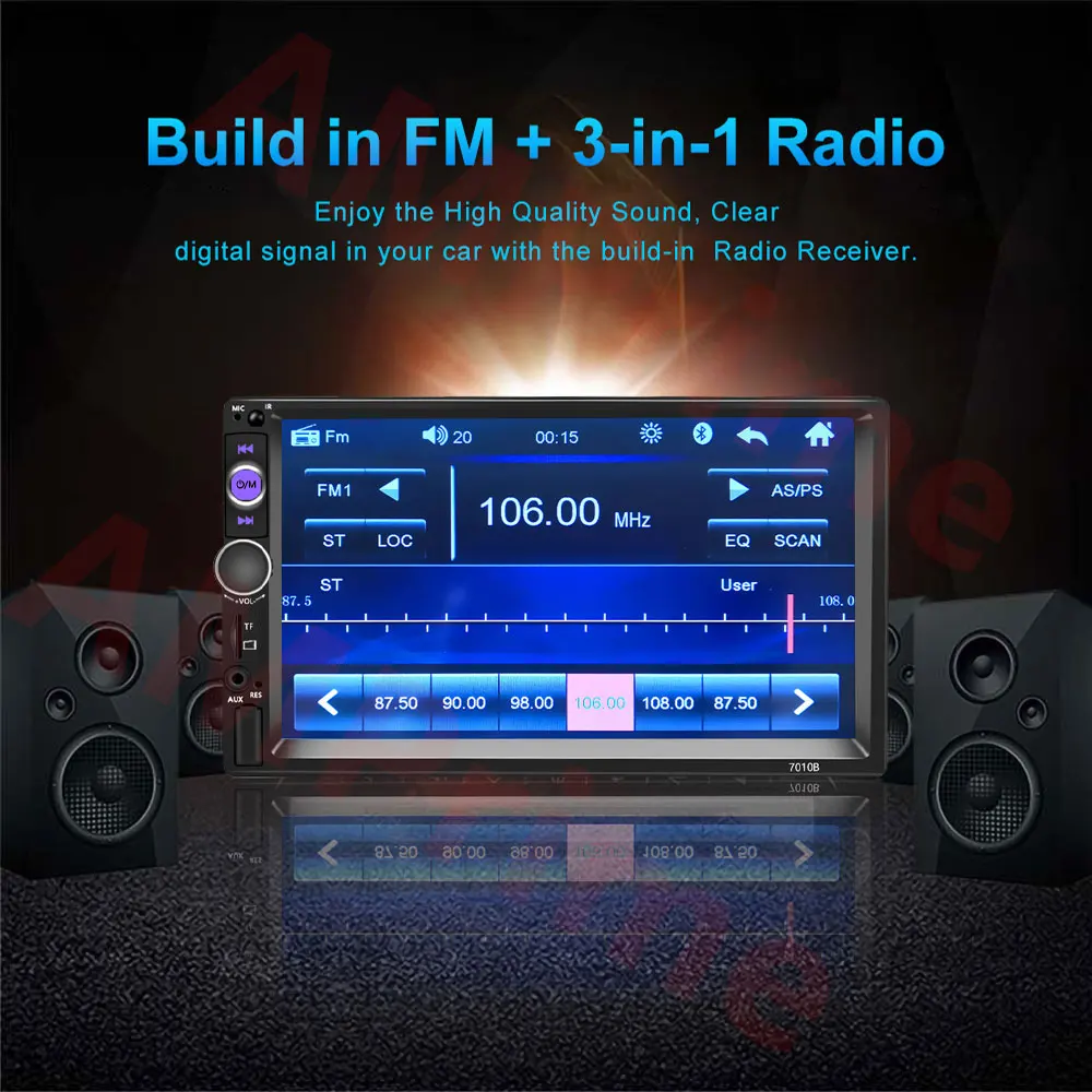 AMPrime 2 Din Car Radio 7" Radio Coche Mirrorlink Car Multimedia player Bluetooth USB Backup Monitor Auto Radio 2din Autoradio