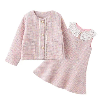 

Kids Clothes Girls Set Autumn Winter Wool Coats Skirts Boutique Kids Clothing Sets Fashion Casual Teenager Outfits Christmas