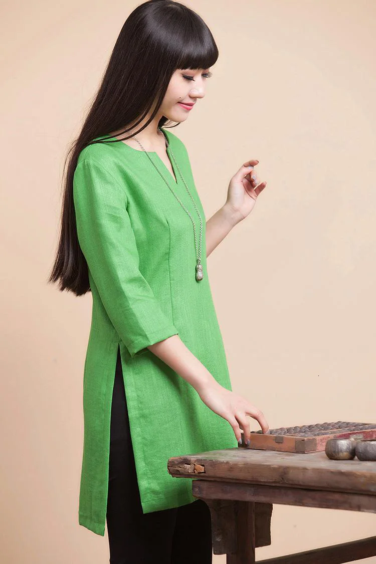 Casaco Feminino Плюс Размер Женская одежда Хлопок Лен Blusas Высокая Вилка рубашка, блузки, топики 4xl 5xl 6xl для женщин блузка рубашка
