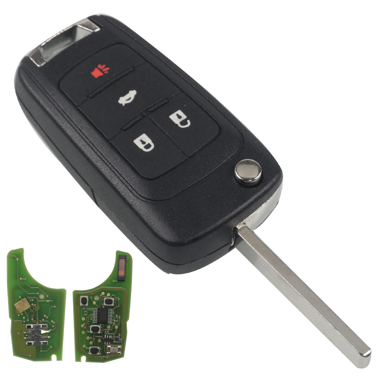 4B jingyuqin Car Remote Key Suit for Chevrolet Malibu Cruze Aveo Spark Sail 2/3/4 Buttons 433/315MHz Control Alarm Fob - Цвет: 4B