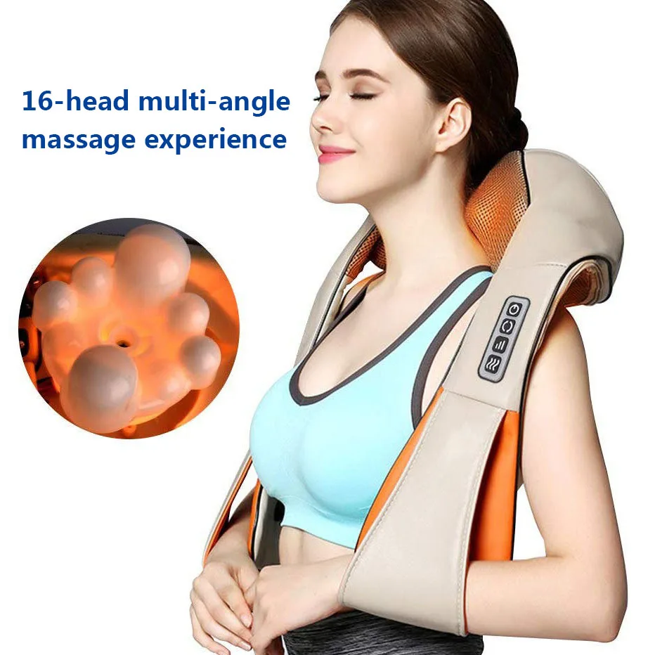 

Home Car U Shape Electrical Shiatsu Back Neck Shoulder Body Massager Infrared Heated Kneading Car/Home Massagem
