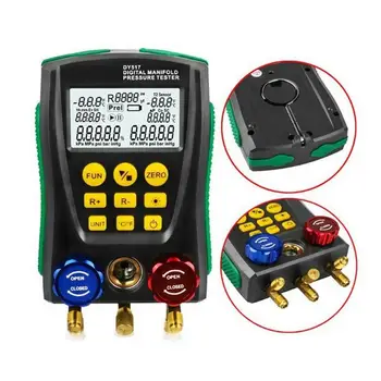 

0~6000 Kpa DY517 Pressure Gauge Refrigeration Digital Vacuum Pressure Manifold Tester Meter Temperature Tester Valve Tool Kit
