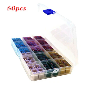 

60pcs Fuse Set Short Foot Square Kit With Box 20A 25A 30A 40A 50A 60A 32V